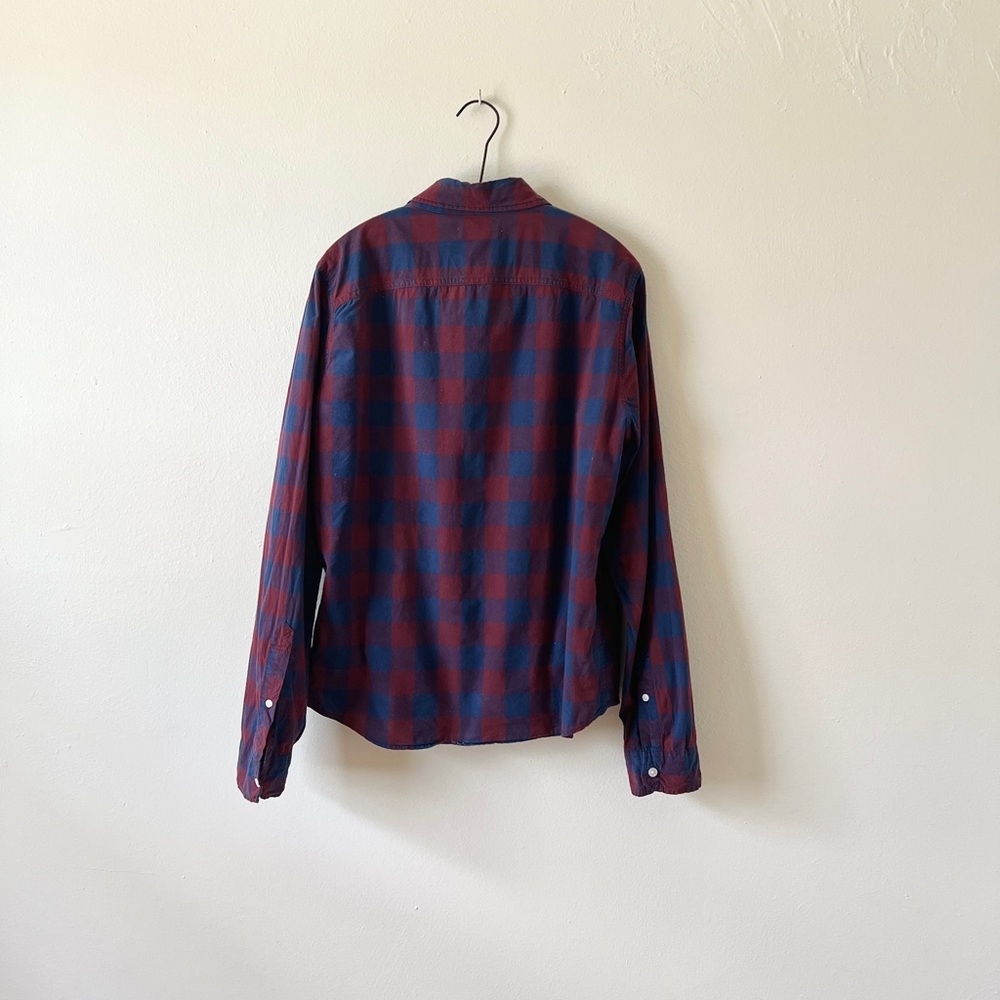Blueberry & Raspberry Check Hollister XL Long Sleeve 100% Cotton Casual Shirt - Picture 8 of 10